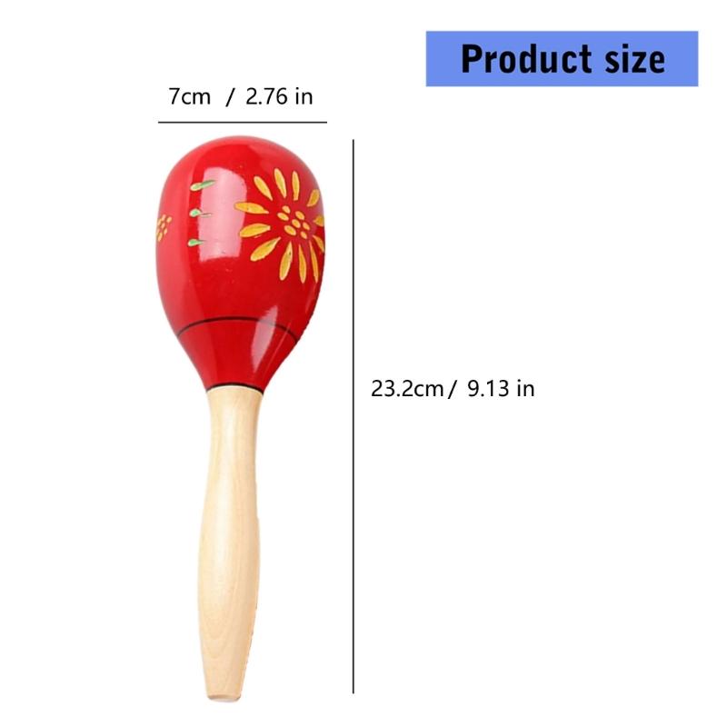 Solid Hardwood Sand Hammer Wood Shaker Maracas Rattle Percussion Musical Instrument Educational Toy Hand Sand Hammer