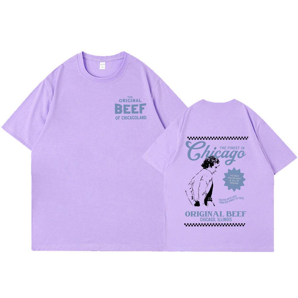 The Bear TV Series Jeremy Allen White T-shirts The Original Beef of Chicagoland T-shirt Women Cotton Cozy Oversized T Shirts