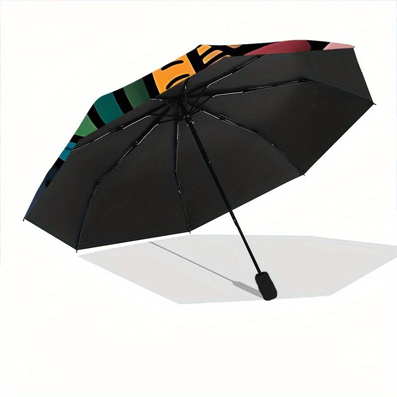 1pc Mandala Abstract Automatic Open 8-Rib Windproof Umbrella, Travel & Commuting, Suitable for All Seasons