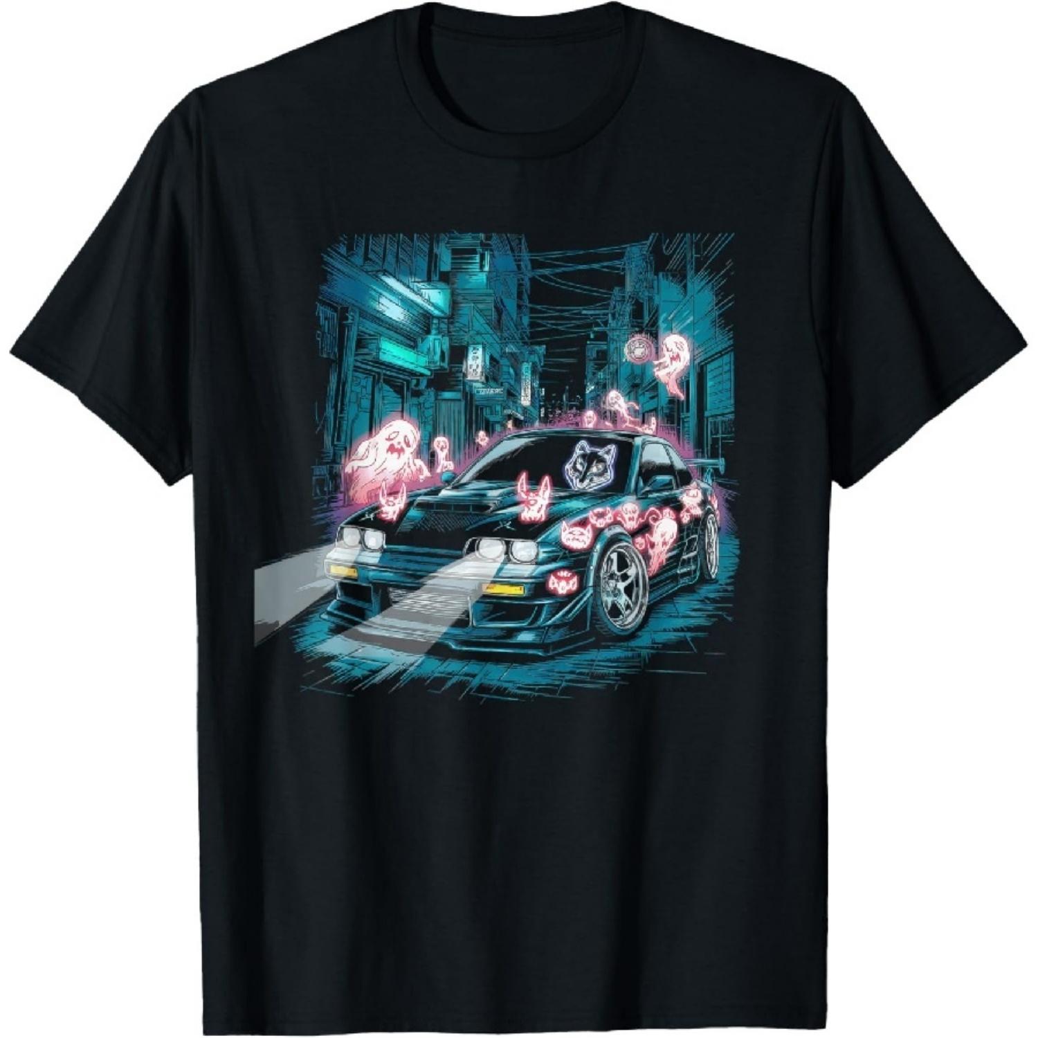 

Japanese Car Tshirt Men JDM Japan Street Racing Streetwear T-Shirt1 XXXXXL чорний