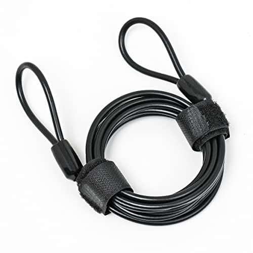 CAPTAIN STAG Bicycle Lock Wire Extension Wire Double Loop Wire Key Sold Separately Wire Only Diameter 4mm Length 2.5m Black Y-4429