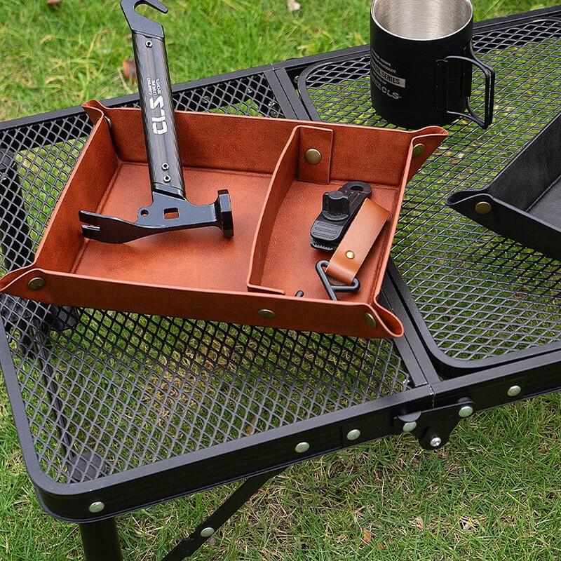 Portable Folding PU Storage Tray
