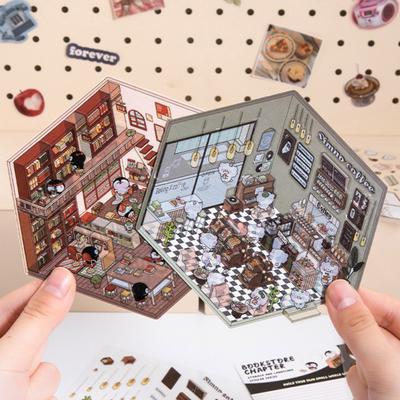 4 set adesivi fai da te per la casa in 3D con pinzette adesivi antistress per il paesaggio sole