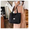 Large capacity tote bag, simple commuter shoulder bag, college student class armpit bag, canvas bag