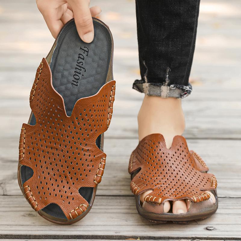38-47 Summer Mens Casual Sandals Men's Large Handcrafted Slippers Outdoor Sandals Beach Slippers