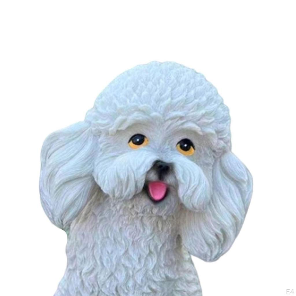 Dog Statue Animal Sculpture Creative Realistic Home Decor Puppy Figurine Lawn Ornament for Bedroom