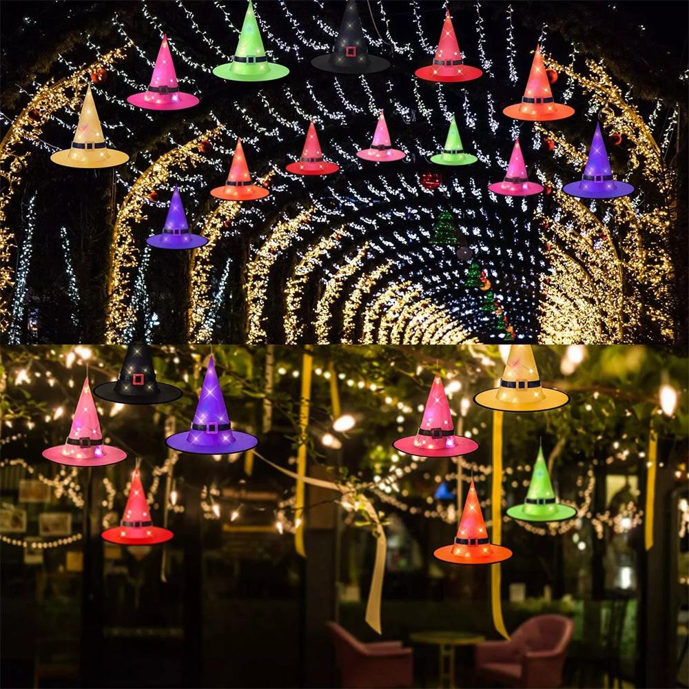 LED Lichter Hexenhut Halloween Elfenohren Für Kinder Partydeko Outdoor Baumhängeornament Halloween Dekoration 1 Stück