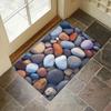 1pc Pebble Design Welcome Mat - Soft, Non-Slip, Machine Washable Polyester Doormat with Vibrant Stone Pattern for Entryway, Kitc