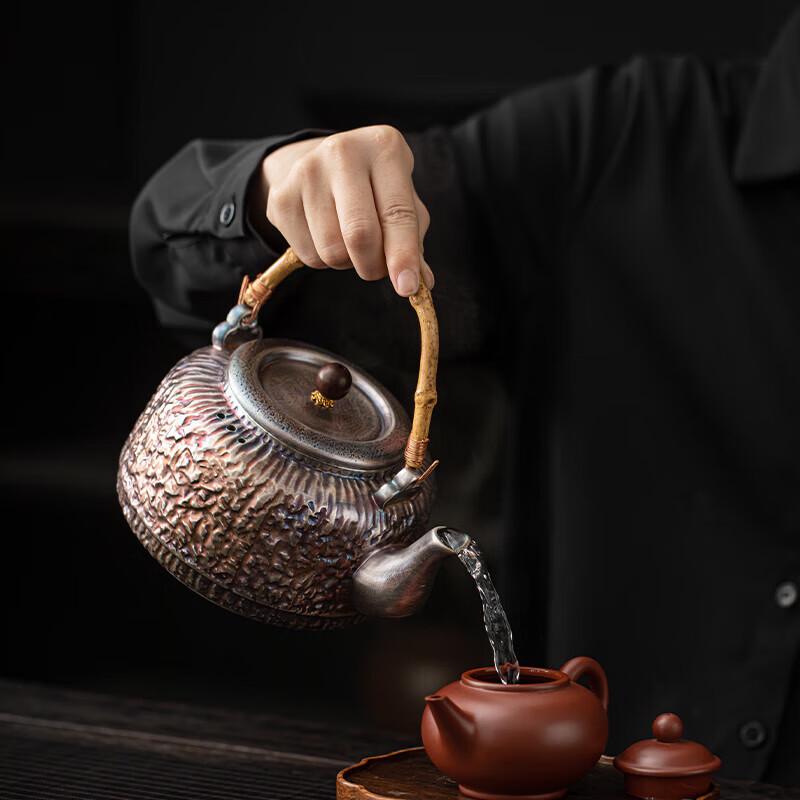 SUSHI CERAMICS Master Zheng Wenqiang Gilded Silver Teapot Set