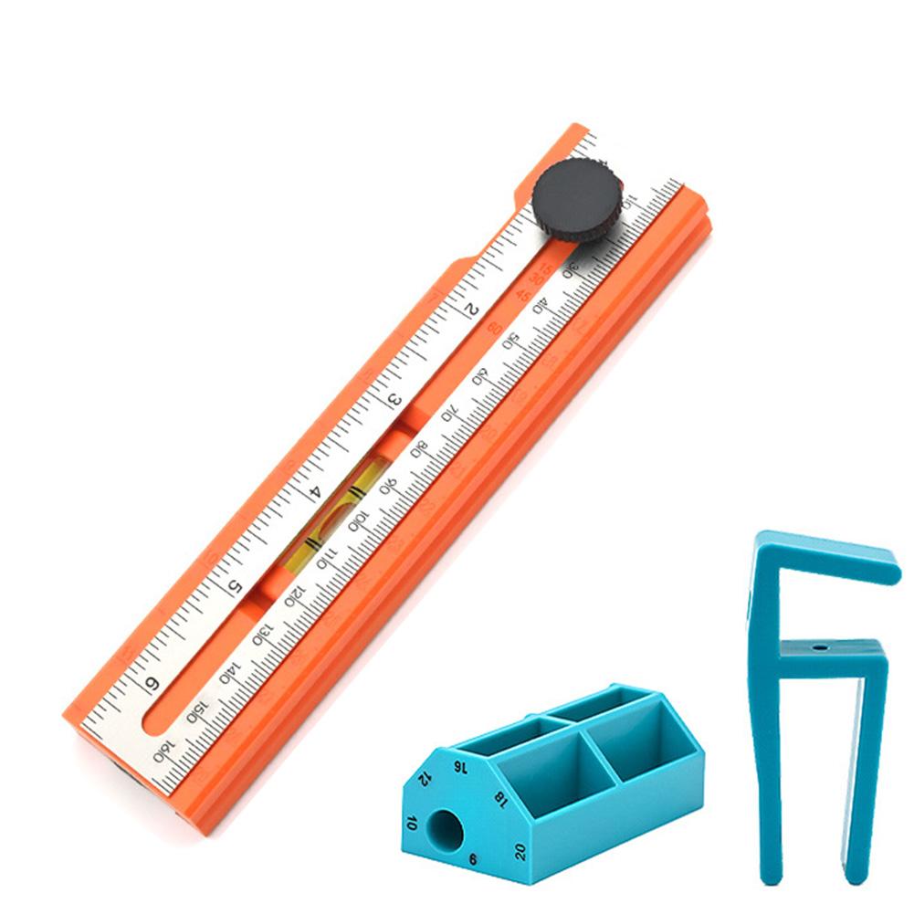 Multifunctional Angle Ruler, Precision Woodworking Protractor Level Measure Tool For Carpenter, 90/45 Degree With Depth Gauge