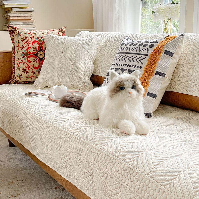 

M. Life French Style Little Daisy Ins Style Retro Sofa Cushion Pure Cotton Fabric Sofa Cover Cushion Sofa Towel chenxi-Wenyu White (Washed Double-sided) 70 * 70cm