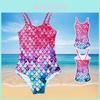 Mermaid Swimsuit Childrens Girls Camisole Swimsuit One Piece Bikini Polyester