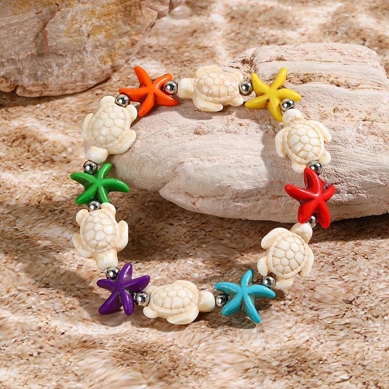 Bohemian Natrual Shell Beads Bracelets For Women Sea Star Turtle Conch Woven Rope Bracelet Beach Handmade Holiday Jewelry Gifts