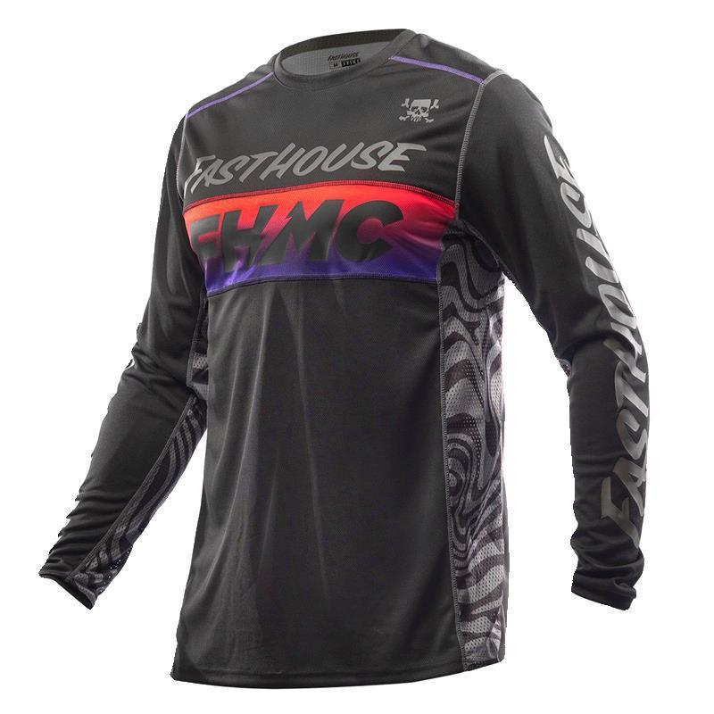 FASTHOUSE Camouflage Langarm Mountainbike Trikot Trail Riding Atmungsaktives Netz Radtrikot Herren