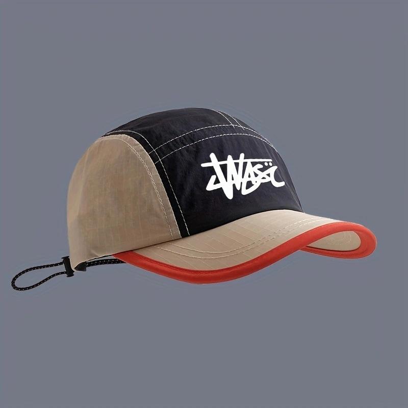 

1Pcs American Retro Patchwork Baseball Cap, Street Graffiti Letter Baseball Cap, Side Breathable Mesh, Summer Outdoor Sun Hat чорний