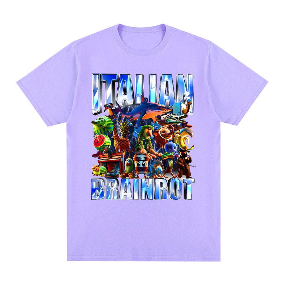 Italian Brainrot Tralalero Tralala Tung Tung Tung Sahur Bombardiro Crocodilo Funny Meme Graphic T-shirt Men Women Fashion Tshirt