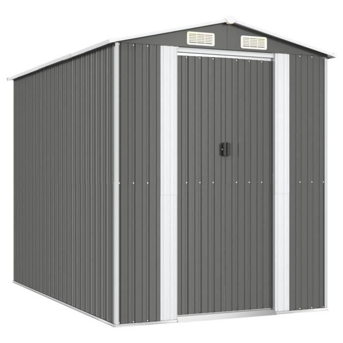 3147439 vidaXL Abri de jardin Gris clair 192x274x223 cm Acier galvanisé