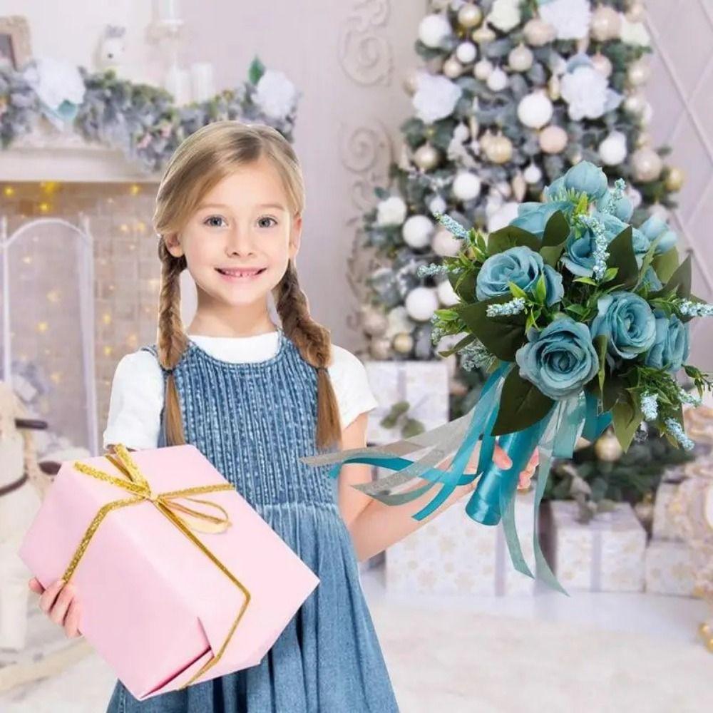 With Silk Ribbon Artificial Wedding Bouquet Artificial Rose Wedding Rose Bouquet Bridesmaid