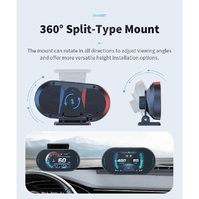Auto Lcd Cluster OBD2 meter Multi Digital Head Up Display GPS Speed Water Temp Turbo Fuel Consumption Car Accessories HUD P27