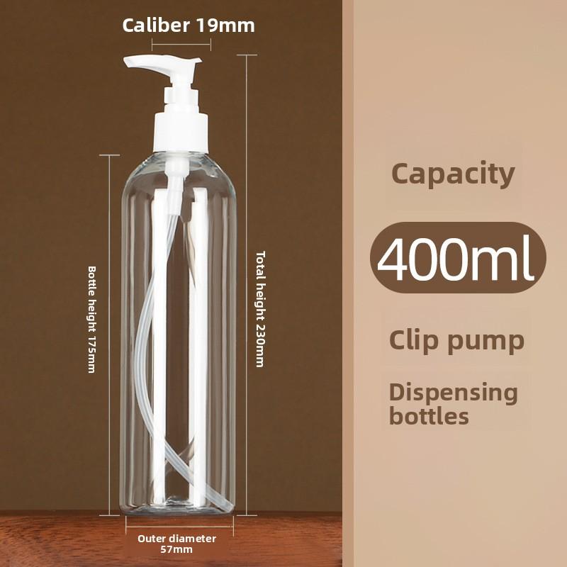 50/100/120/150/200/250/300/400ml Transparent Plastic Snap-on Pump Refillable Bottle Shampoo Portioning Travel Bottle