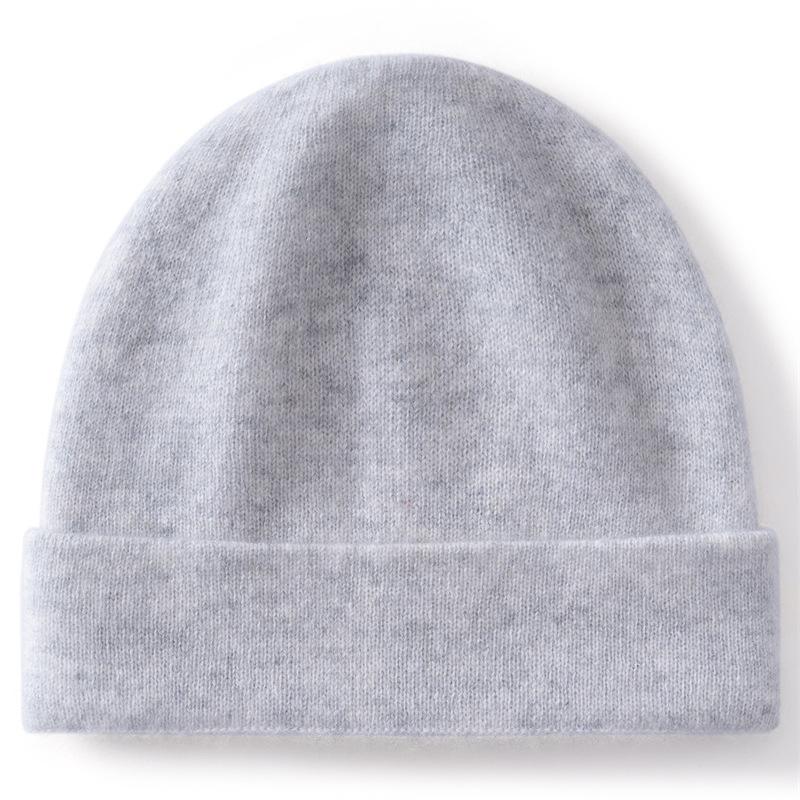 Children's Cashmere Hat% Pure Cashmere Autumn and Winter New Casual Versatile Double-layer Knitted Thermal Head Hat
