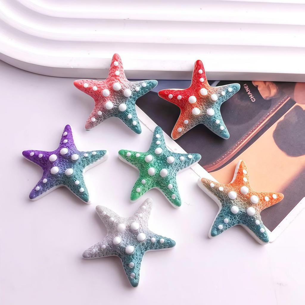 Gradient Rainbow Starfish Resin Phone Case & DIY Jewelry Hair Accessories