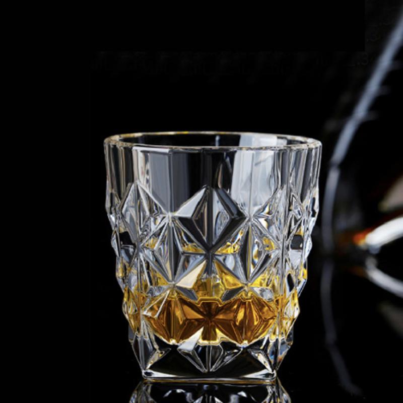 330ml Transparent Brandy Vodka Cocktail Scotch Bourbon Cups Diamond Carved Whiskey Glass Household Creative Drinkware Water Mug