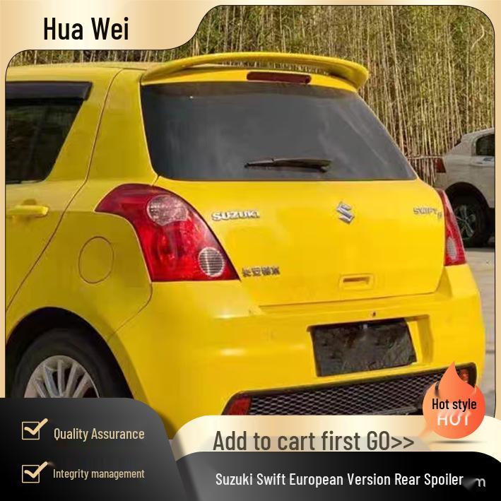 

Suzuki Swift European Rear Spoiler with Hole Punch Installation Primered (Ready for Painting or Wrapping)
