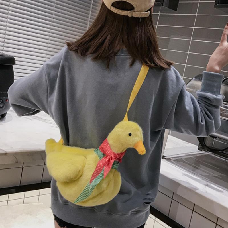 Kawaii Lolita Plush Scarf Duck Bag Messenger Shoulder Purse Crossbody Gift Women