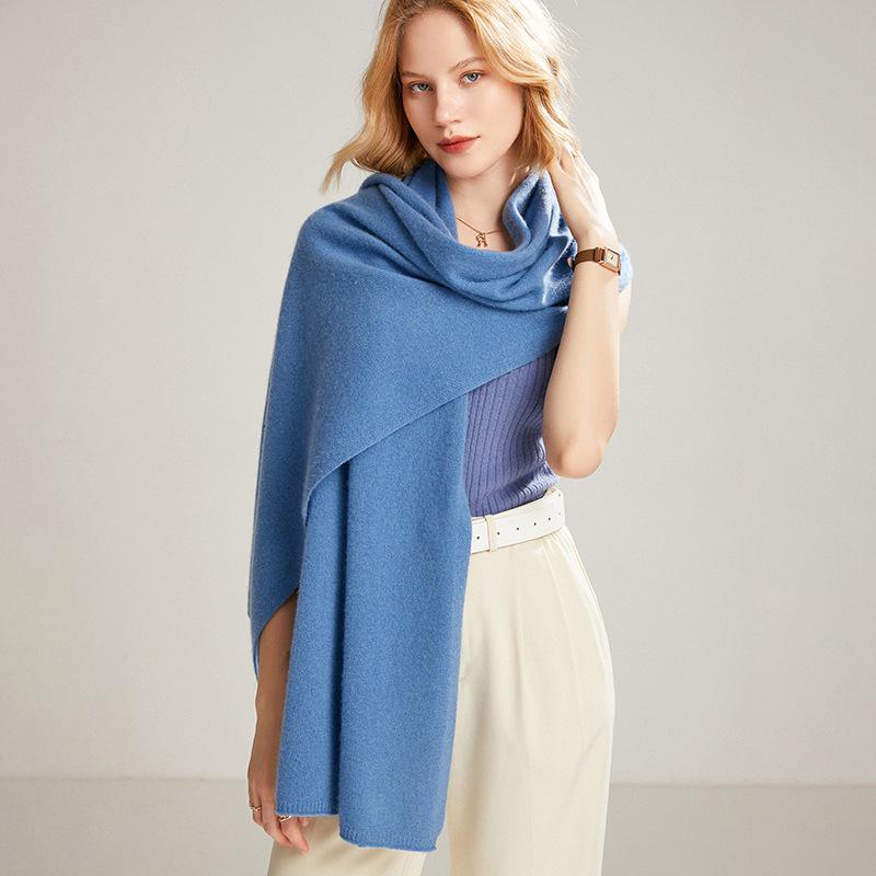 Women s 100% Pure Cashmere Scarf - Autumn Winter Solid Color Knit Neck Gaiter Shawl for Couples and Parent-Child. One Size
