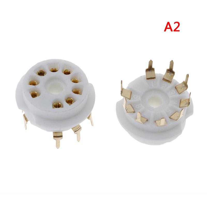 1 Pcs Gold Plated 9Pin Pcb Ceramic Tube Socket Valve Base For 12Ax7 12Au7 Ecc8383