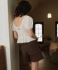 GREENBUTTER No.8 Applique Sweat Shorts (Brown)