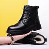 Winter New Velvet Martin Boots Men's Shoes Wool Casual Soft Leather High-top Cotton Shoes Leather Boots Men's Shoes Tooling Boots