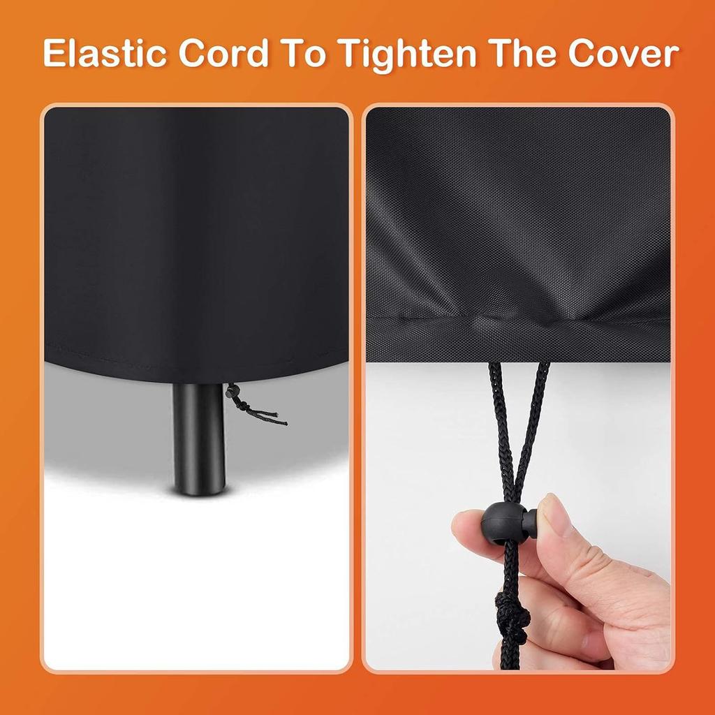 Waterproof Patio Fire Pit Cover Black UV Protector Grill BBQ Shelter Outdoor Garden Yard Round BBQ Cover Canopy Furniture Covers