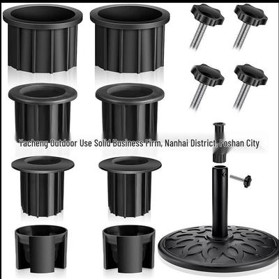 Conjunto de Base de Guarda-sol para Exterior com Anel de Suporte e Tampa de Plug