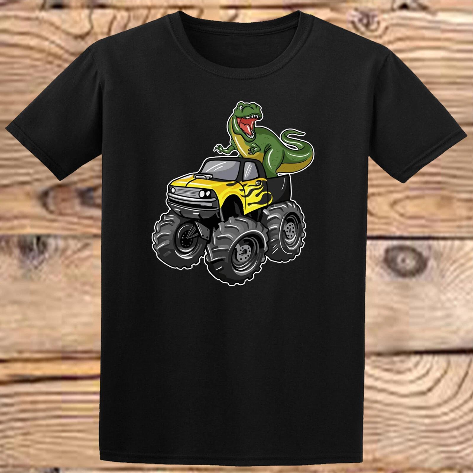 Monster Truck Dinosaur Boys Girls Kids T-Shirt 150