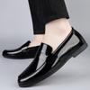 Lacquer Leather Men'S Shoes Comfortable And Flat Bottomed Casual Style Leisure Business Work Plus Size Black Loafers Slip On