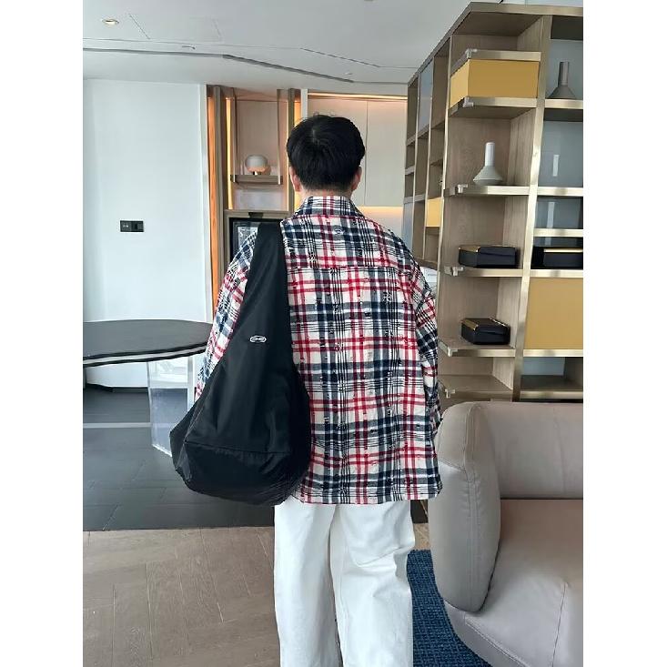 Color-Contrast Check Long Sleeve Shirt Men's and Women's American Retro High-Grade Shirt Design Sense Niche Coat