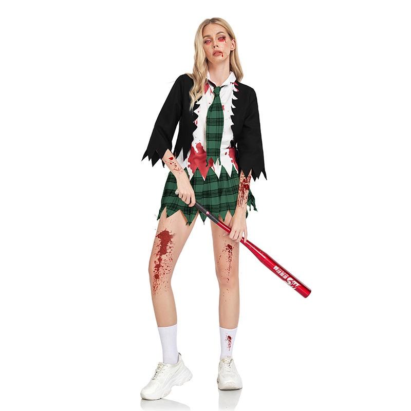 Vampire Student Costume For Halloween Cosplay Horror Zombie School Uniform