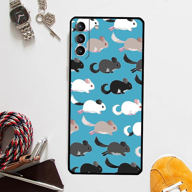 Cute Cartoon Chinchilla Case For Samsung Galaxy S25 Ultra S20 S21 S22 S23 Plus S9 S10 S25 FE S24 Ultra Cover Coque