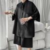 Shirt Suit Man Summer Thin Fashion Short-sleeved Elastic Waist Shorts Men