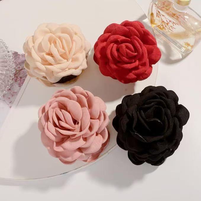 Caro Floral Rose Hair Claw Clip for Women - European & American Style, Summer Headdress