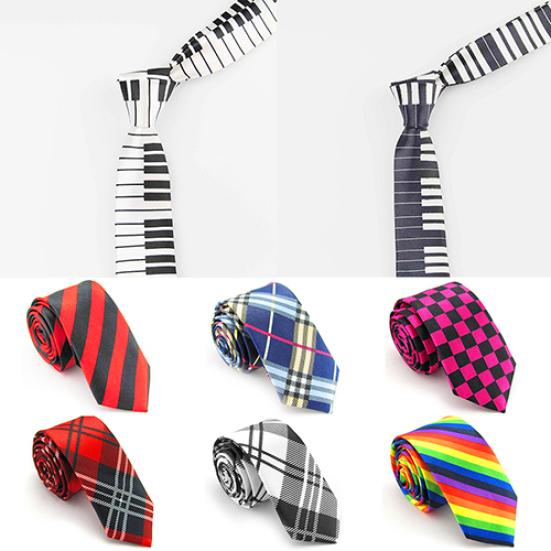 Casual Patterns Printed Smooth Necktie Gift Narrow Plaid Stripe Leopard Tie