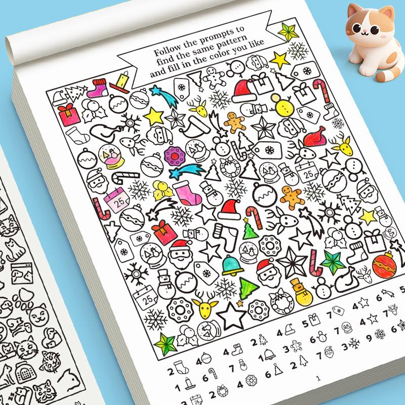 Non-Toxic Search Count & Colors Visual Puzzle Book Hidden Objects Attention Fine Motor