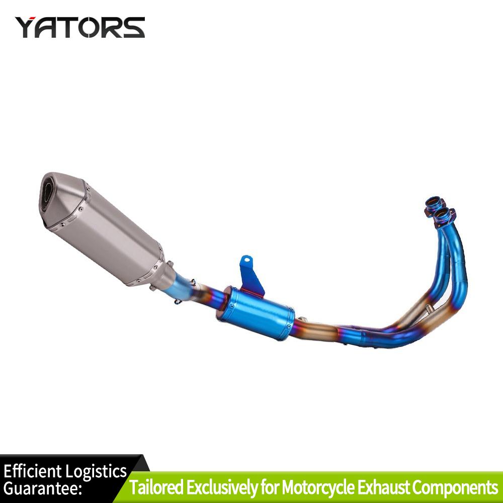 Exhaust Systems For Yamaha YZF R7 2021-2025 Full Exhaust System Front Pipe Muffler Blue Exhausts Pipes