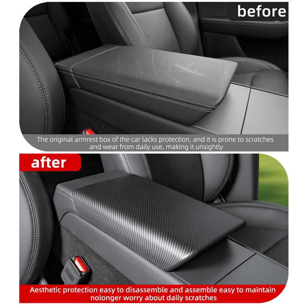 For Tesla Model Y Juniper 2025 2026 Armrest Box Protective Cover Model 3 Highland Arm Rest Lid Automotive Interior Accessories