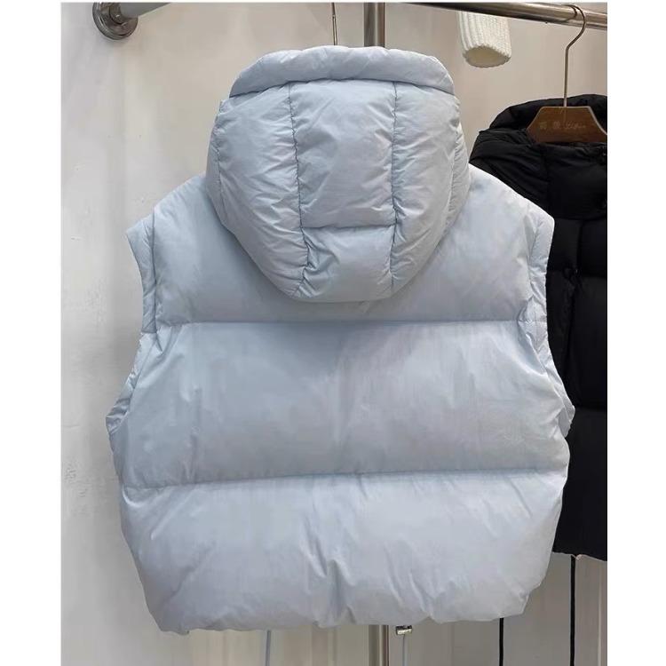 Winter Style Short Color Blue Detachable Sleeve Cotton Jacket With Bread Design For Women