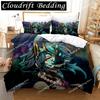 Genshin Impact Bedding Set Cartoon Anime Duvet Cover Single Double Size Kids Boys Luxury 3D Bed Linen Decor Home
