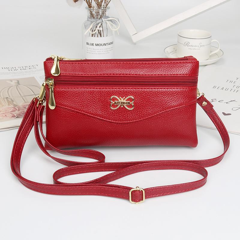 New Shoulder Bags Trend Crossbody Bags Women Fashion Middle Aged Mom Double Zipper Phone Bag Leisure Versatile Small Square Bag