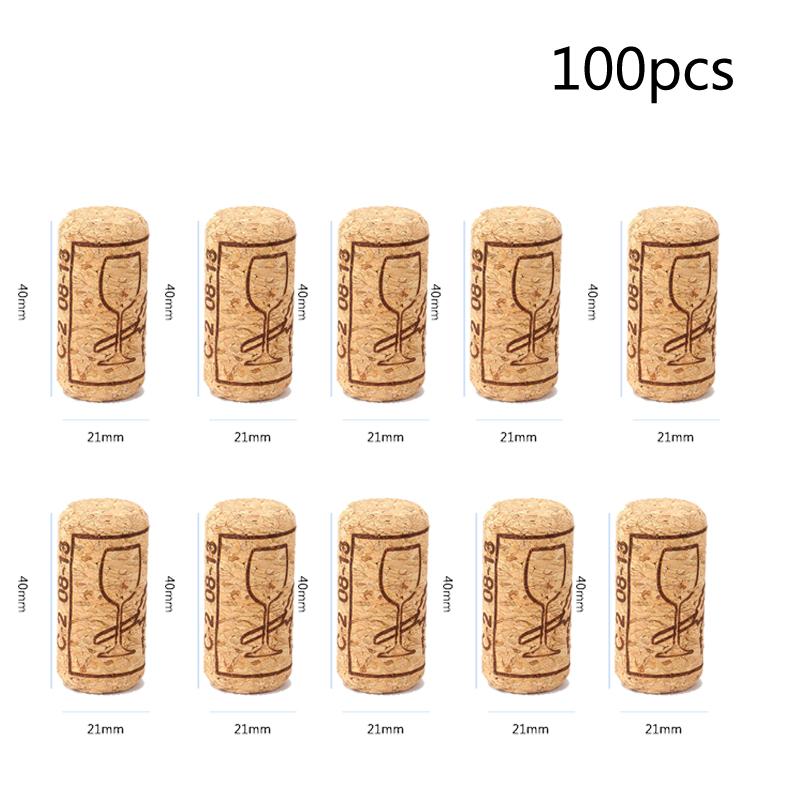 50 100 Pcs Wine Corks Stopper Natural Reusable Functional Portable Wine Cork Straight Stopper for Bottling of Wines or Crafting